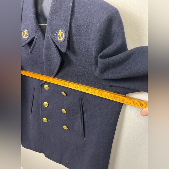 Vintage French Naval Double-Breasted Peacoat | Dark Navy | Likely Size L - Picture 10 of 13